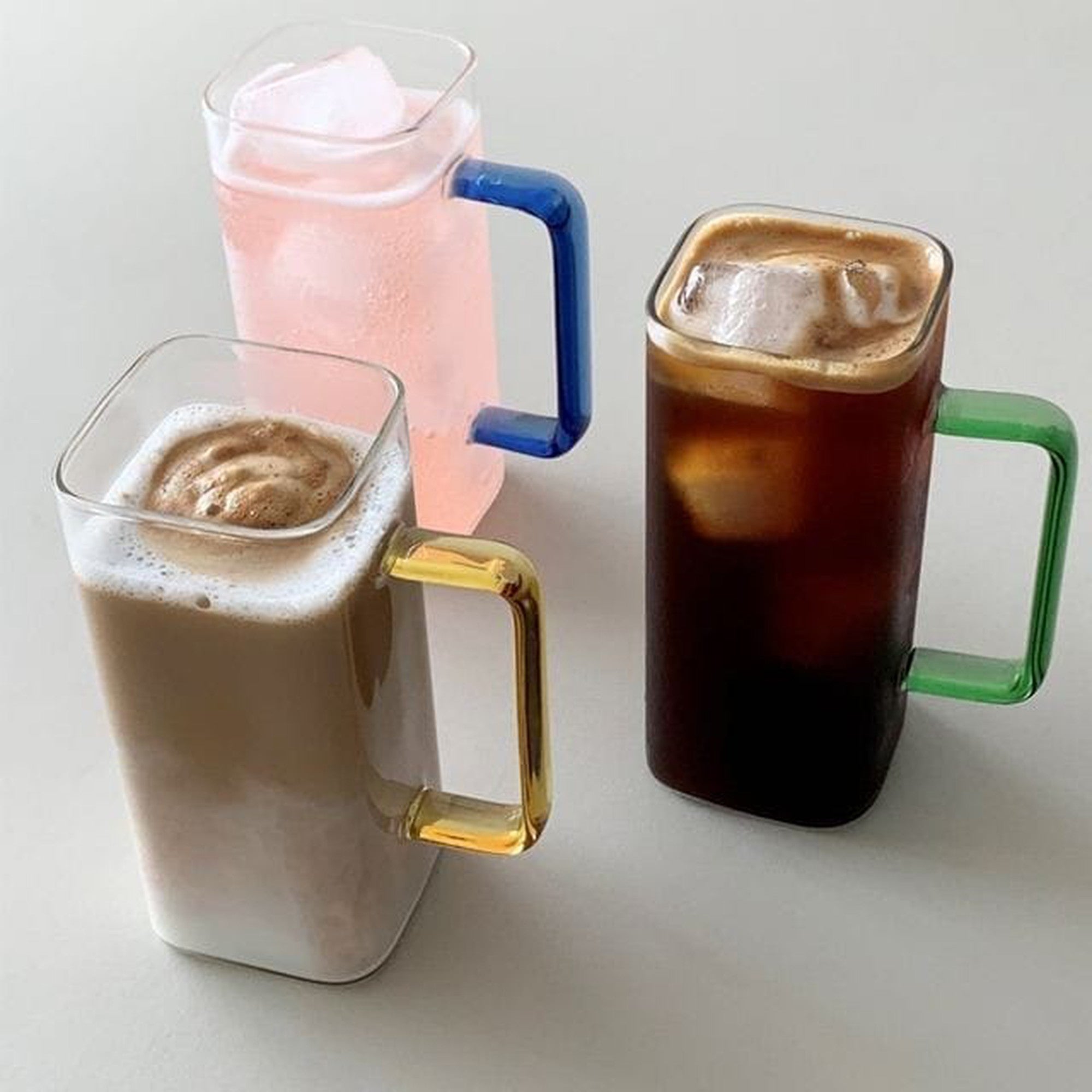 Glass Drinking Mug 370ml Borosilicate with Handle