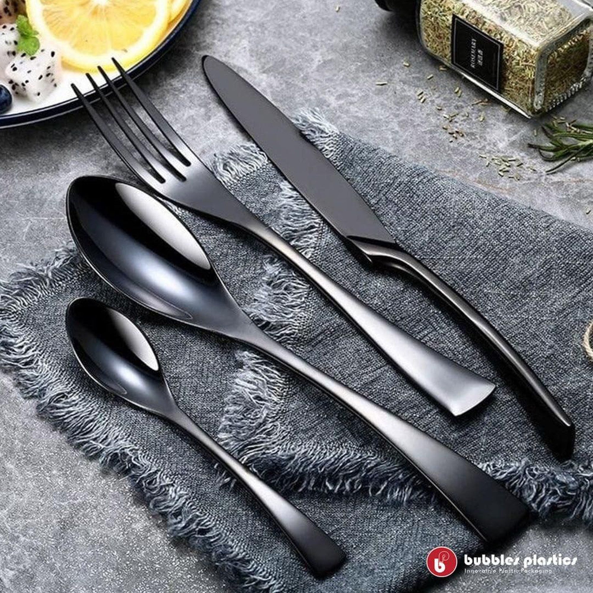 4pc Cutlery Set Stainless Steel Black