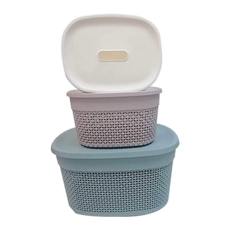 Plastic Storage Carry Basket with Lid Each 405
