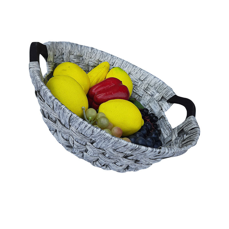 Plastic Woven Fruit Serving Tray Basket 33cm 023