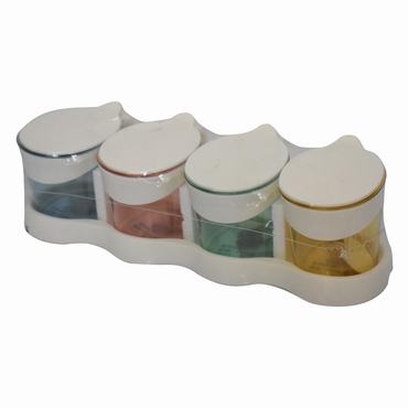 Acrylic Seasoning Storage Spice Box 4 Comparment 450