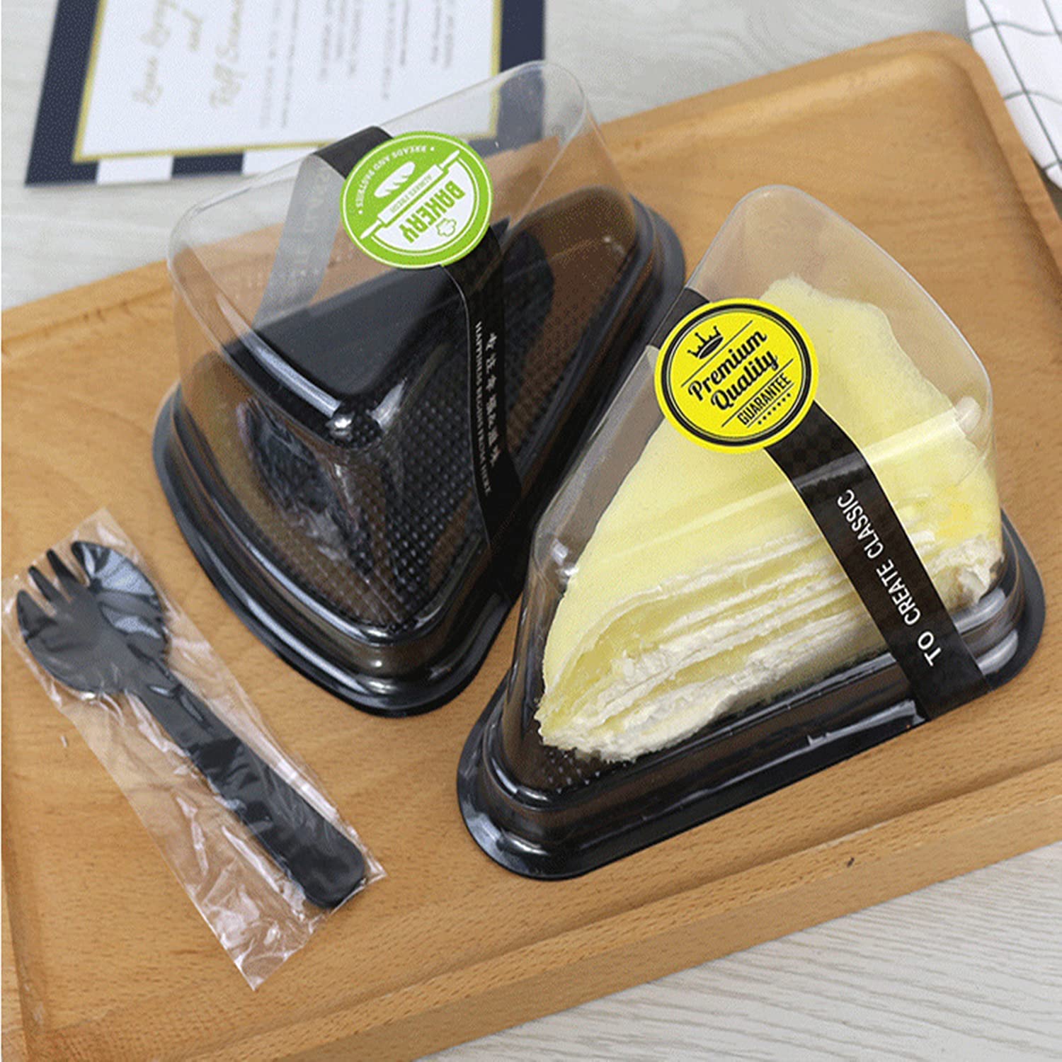 Acrylic Mini Dessert Cake Slice Box Triangle 10Pack