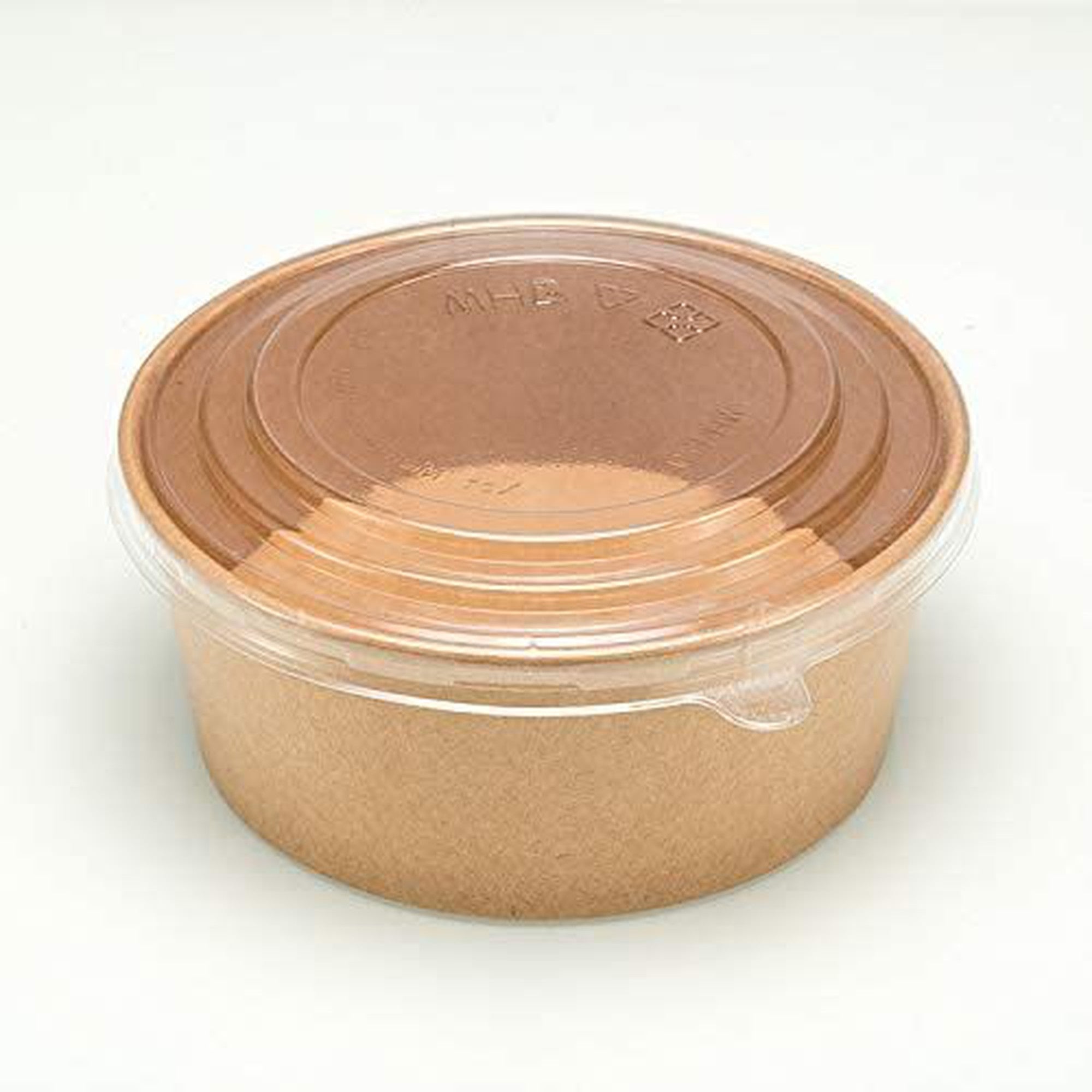 Kraft Food Lunch Bowl Container with Clear Lid 14cm