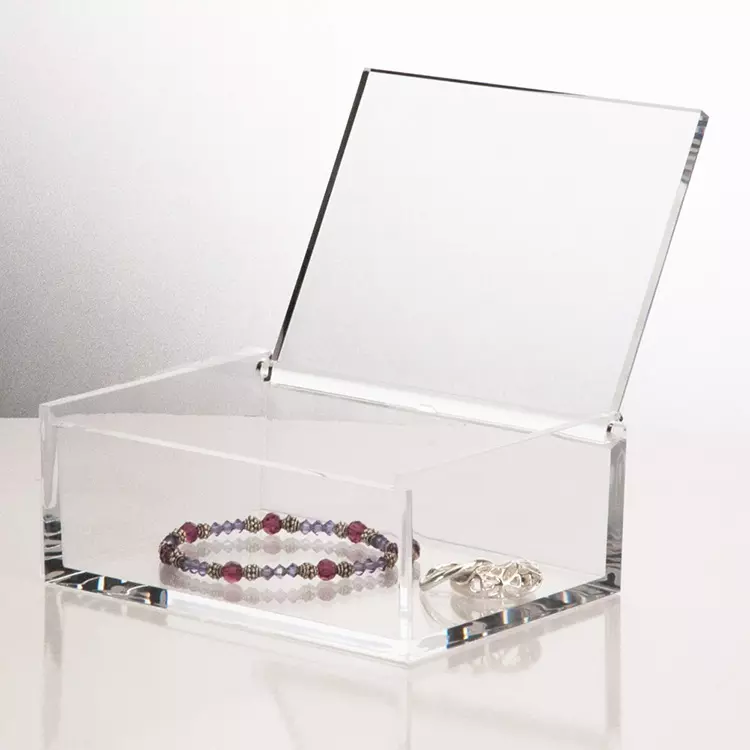 Acrylic Gift Box Square 3x5cm Clear with Flip Lid