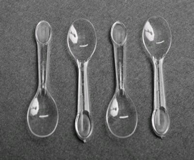 Plastic Ice Cream Spoons Clear 6.5cm Disposable 100pcs
