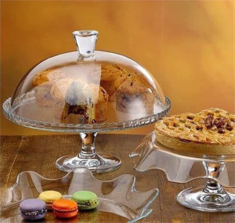 Pasabahce Patisserie Cake Dome 322mm with Serving Base Tray Footed Stand