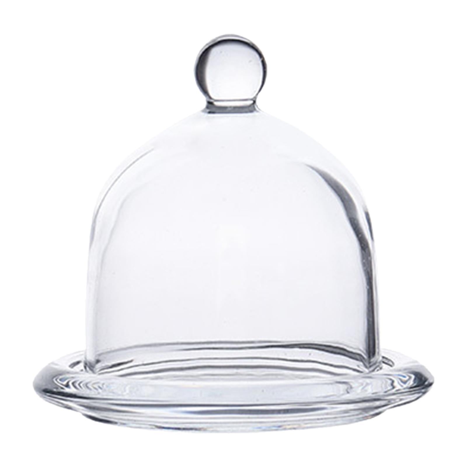 Patisserie Cupcake Mini Glass Cake Dome 12.5x11.cm with Serving Base Tray 34562