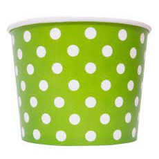 Ice Cream Paper Cups 180ml Polka Dot with Wooden Spoons Assorted Colors