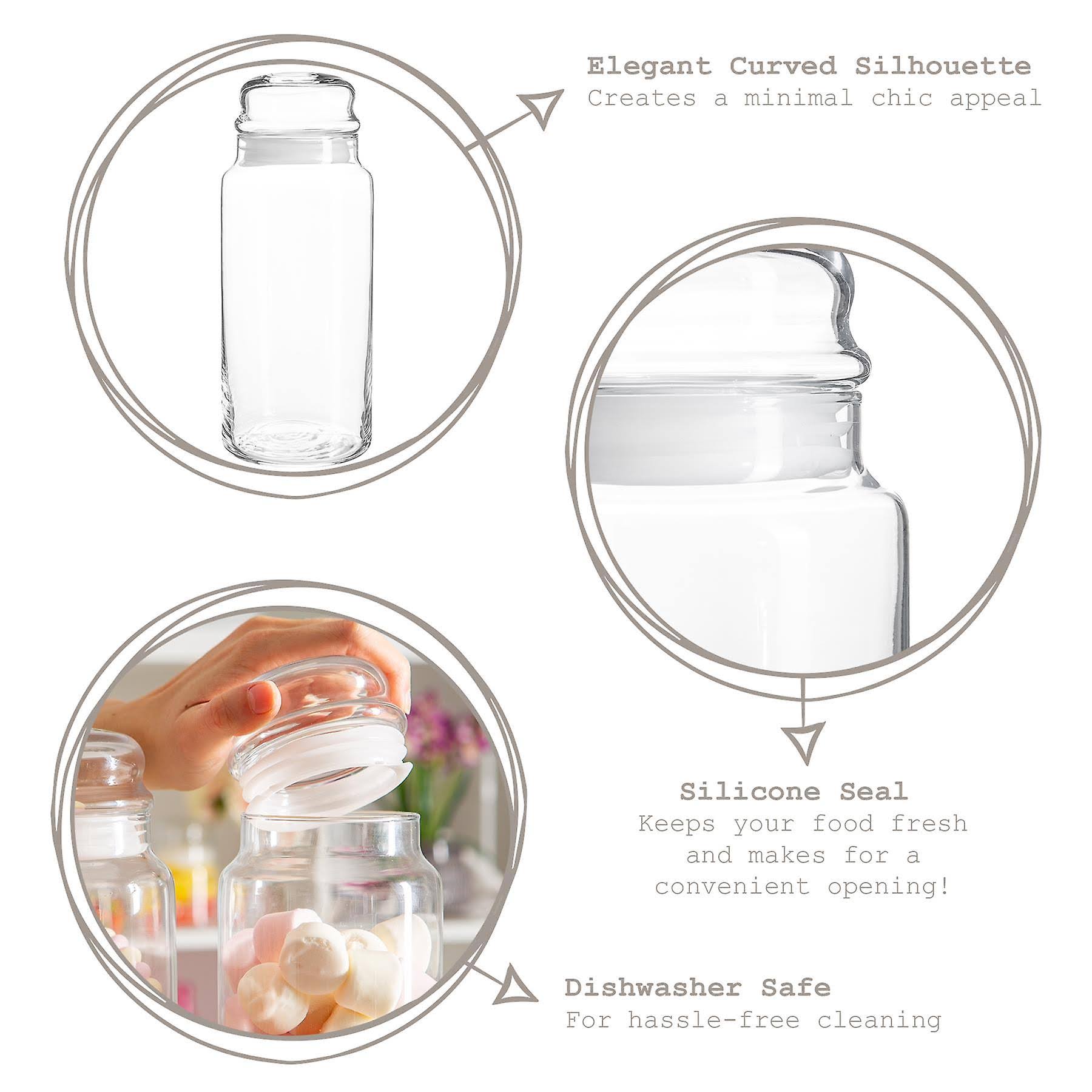 LAV Glass Canister Jar 290ml with White Lid SGN945