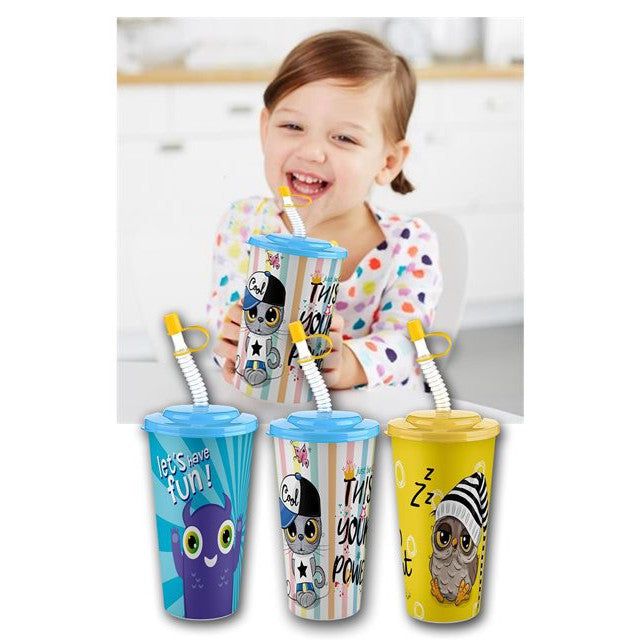 Titiz So Cute Smoothie Tumbler Cup 650ml with Straw and Lid