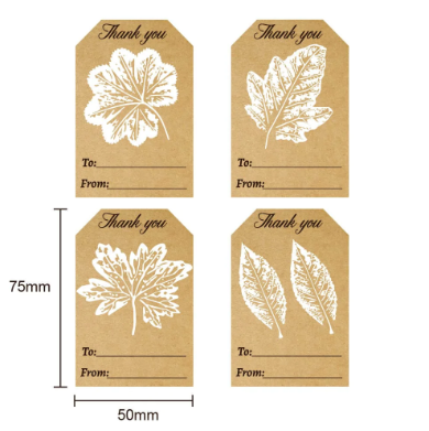 Kraft Paper Thank You Sticker 250 Sticker Assorted