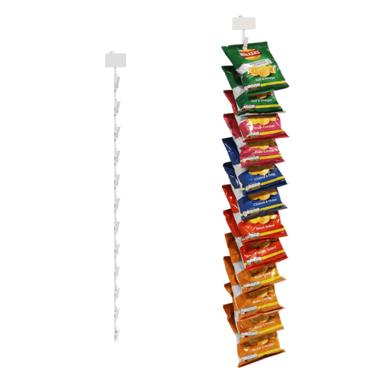 Plastic Hanging Strip Supermaket Display Clear 32x3cm 12Clip