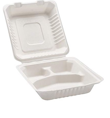 Bio Lunchbox 3 Compartment Takeaway Clamshell 9inch