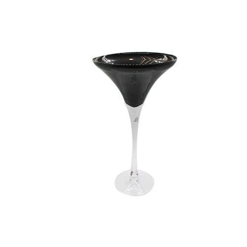 Glass Martini Flower Vase Black 50cm SGN545