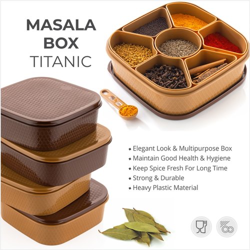 Nakoda Titan Masala Dabba Spice Box Square 1.6L Nu Ware