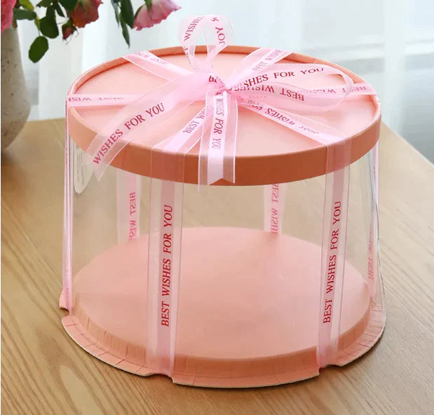 Plastic PVC Gift Box See Through Heightened Round