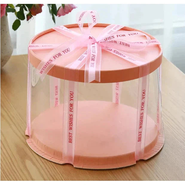 Plastic PVC Gift Box See Through Heightened Round Assorted
