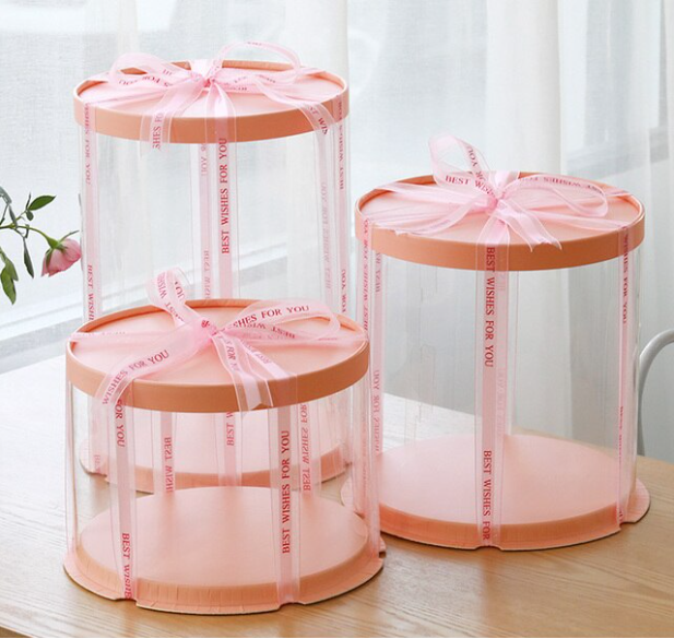 Plastic PVC Gift Box See Through Single Round