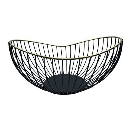 Continental Homeware Fruit Basket Golden Frame and Matte Black CH616