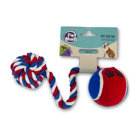 Pet Mall Dog Toy On Rope Assorted 28cm