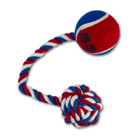 Pet Mall Dog Toy On Rope Assorted 28cm