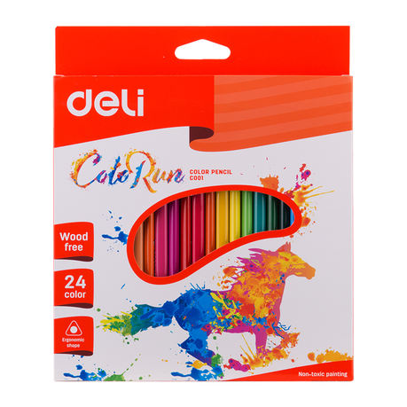 Deli Colored Pencils 24-Colors Wood Free