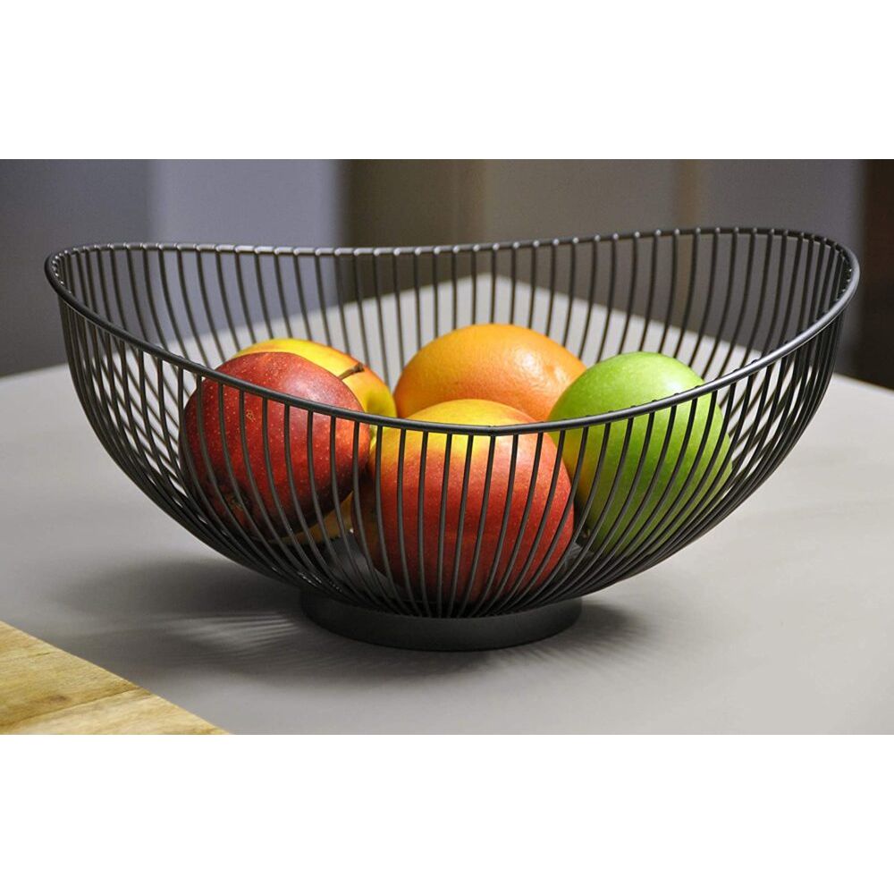 Continental Homeware Fruit Basket Golden Frame and Matte Black CH616