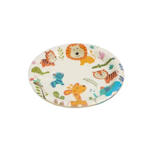 Disposable Party Paper Plates Animal Print 23cm