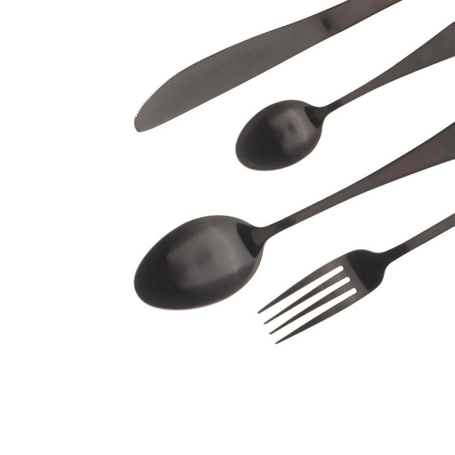 Bergner Cutlery Set 24 Pack Munich Black Mat Stainless Steel SGN2212