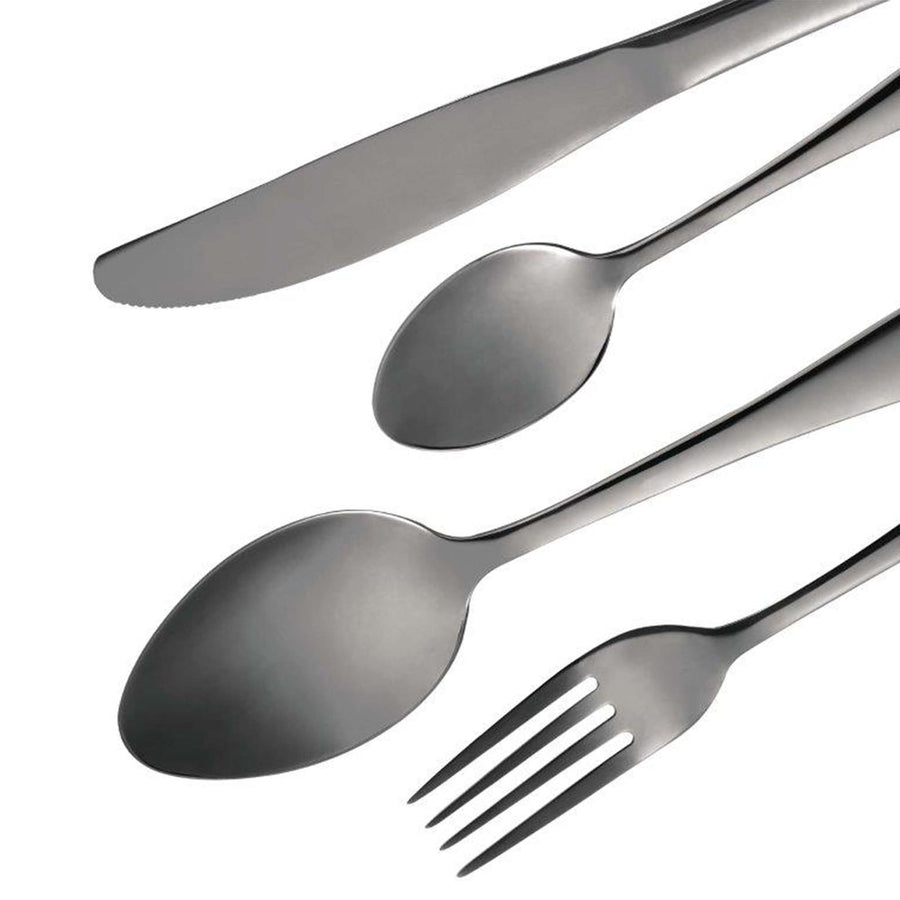 Bergner Cutlery Set 24 Pack Munich Black Shuiny Stainless Steel SGN2215