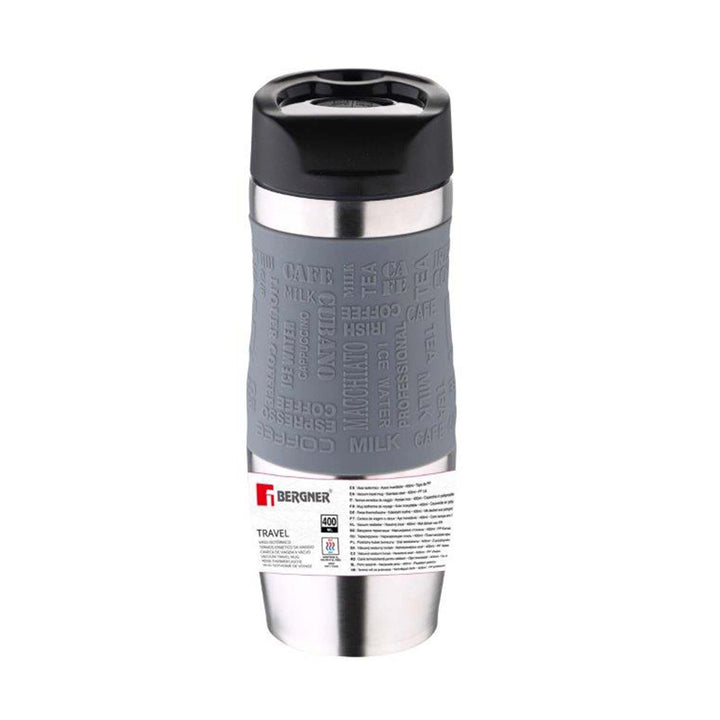 Bergner Vacuum Travel Flask 400ml Grey Stainless Steel SGN2217