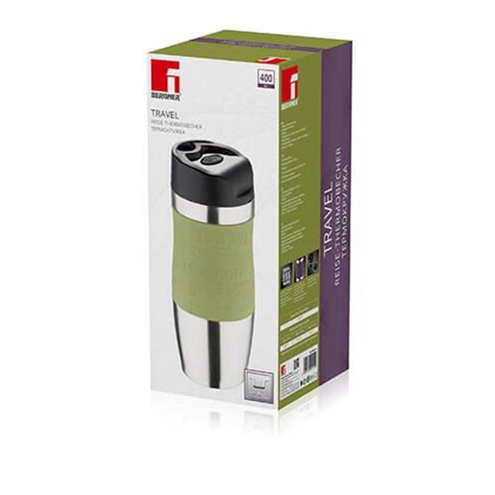 Bergner Vacuum Travel Flask 400ml Olive Stainless Steel SGN2218