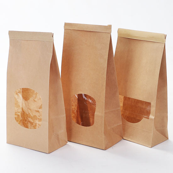 Kraft Brown Tin Tie Paper Bag Small Bag 260x88x47mm Treats bag 5pack