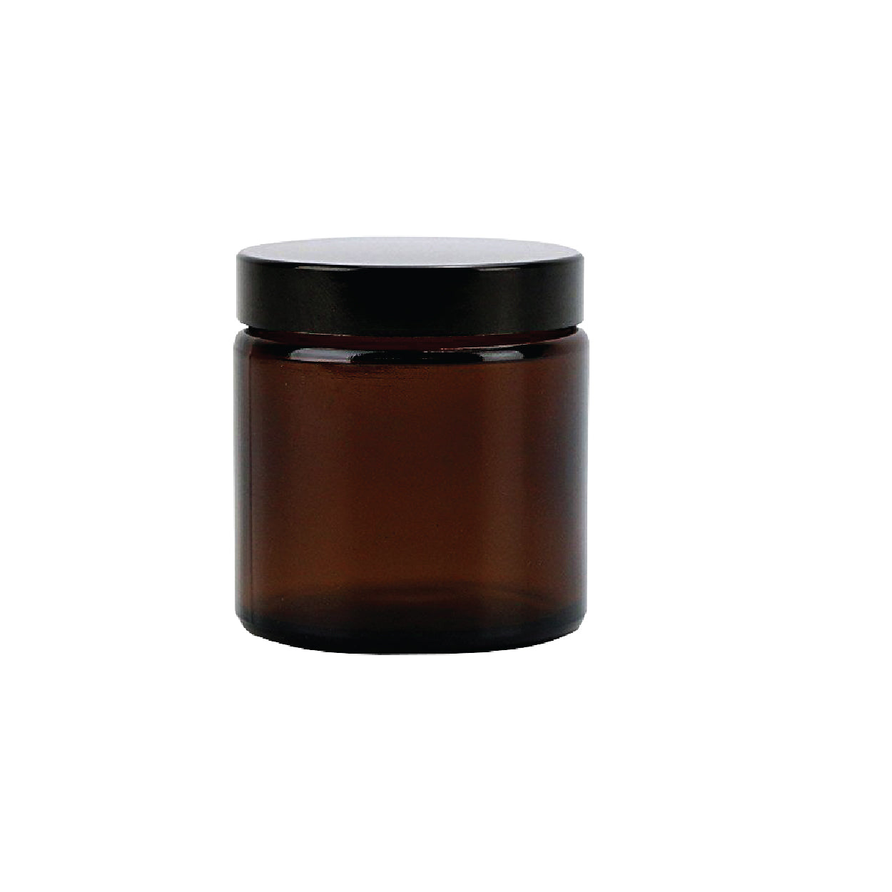 100ml Glass Amber Cosmetic Jar Brown with Black Srew Lid WD0100.A