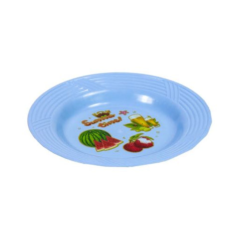 Color Plastic Plate 22cm with Floral Print