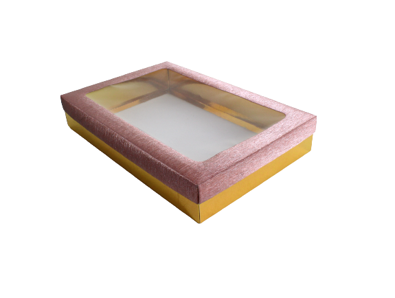 Gift Biscuit Paper Box 20x20x5cm XPP297 ROSE GOLD