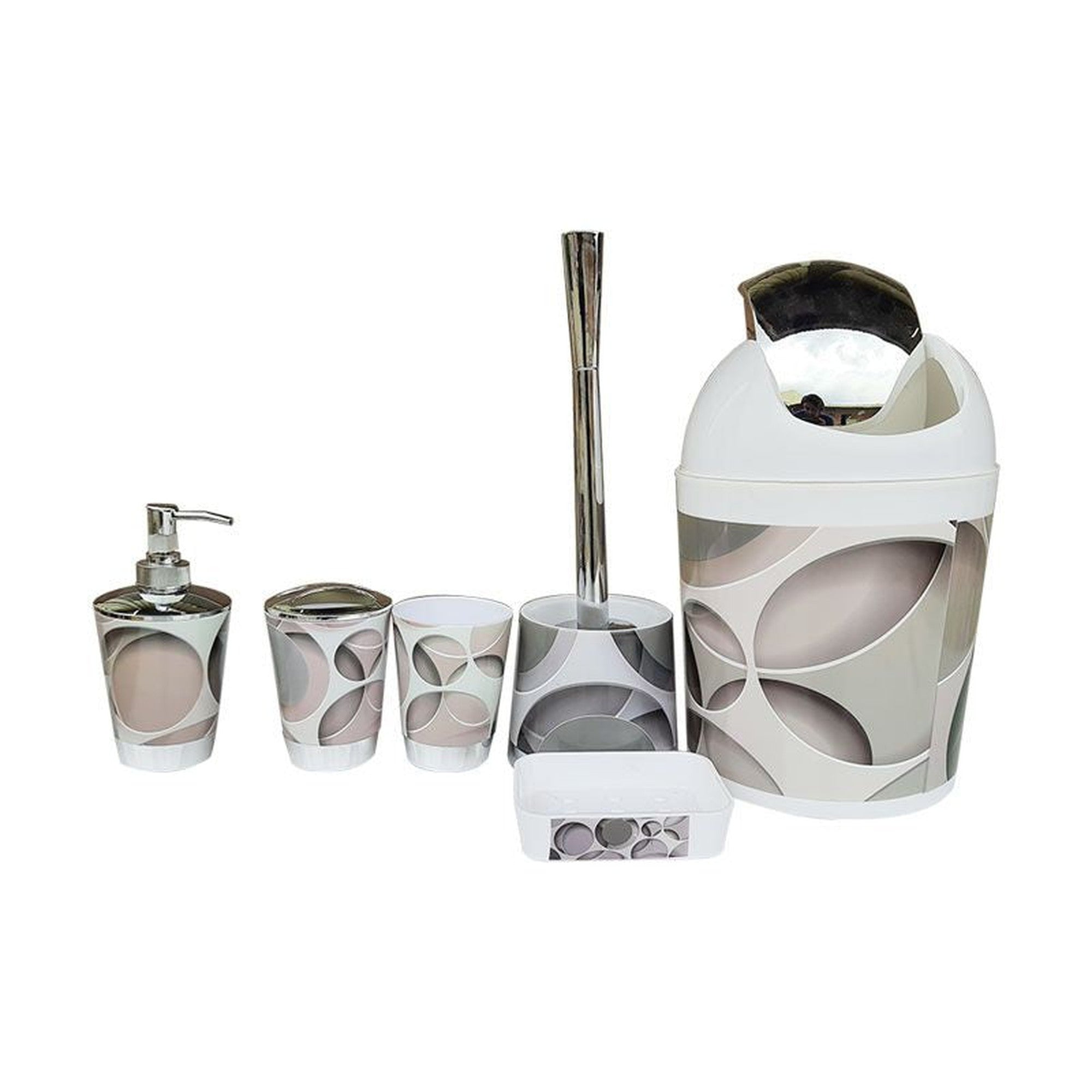 6 Piece Bathroom Set Plastic